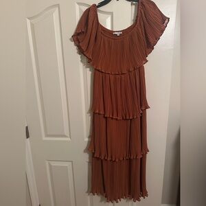 Baltic Born Tiered Rust Maxi Dress